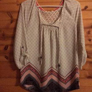 3/4 sleeve rayon relaxed fit Blouse